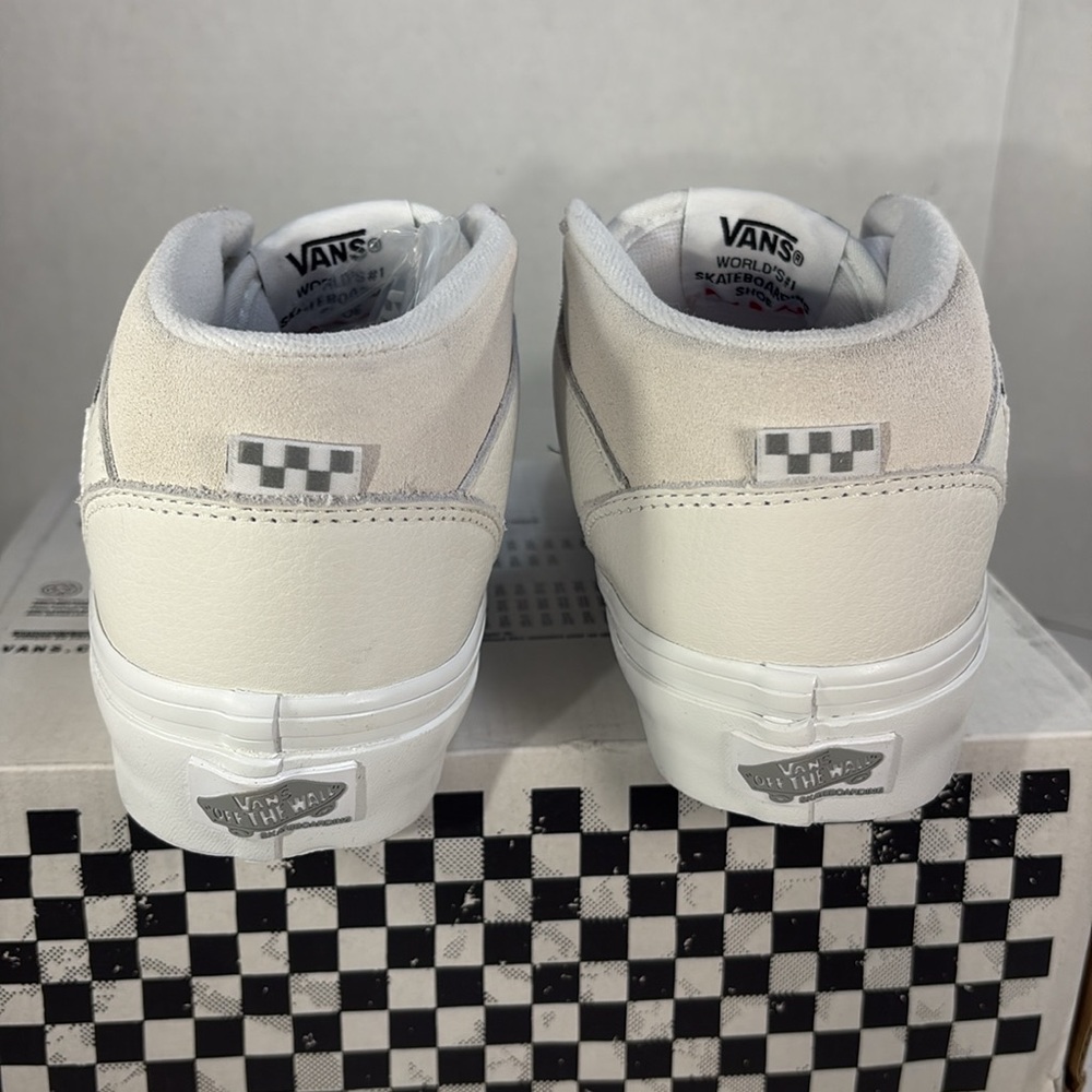 NWT Vans Skate Half Cab White Leather with Suede Trim Women’s 6.5 - Picture 5 of 10